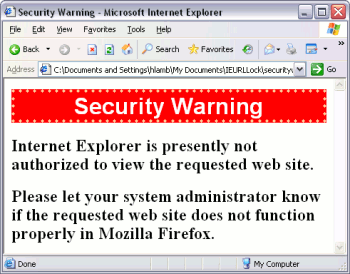 Security warning screenshot